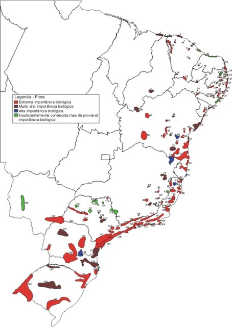 &Aacute;reas Priorit&aacute;rias de Flora na Mata Atl&acirc;ntica